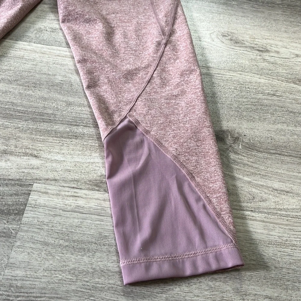 Nordstrom Zella crop high-rise leggings dusty rose mesh calf cutout size XS - Picture 4 of 9